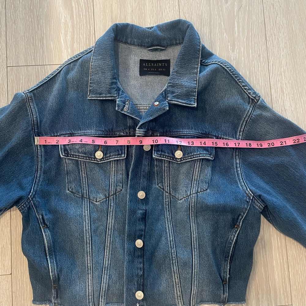 All Saints Women's Blue Jean Denim Jacket - Picture 9 of 9